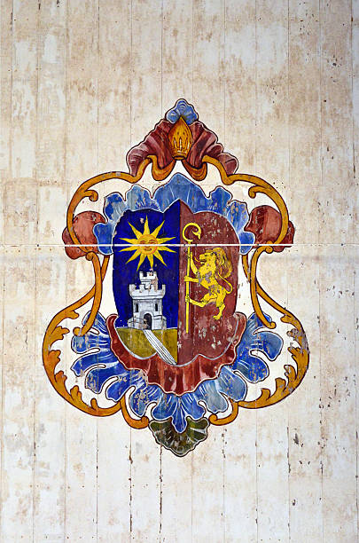 Olinda, Pernambuco, Brazil: Benedictine order coat of arms - Church and Monastery of St Benedict - Mosteiro de São Bento - Portuguese baroque - Historic Centre of the Town of Olinda, UNESCO World Heritage Site - photo by M.Torres