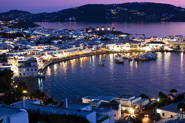 istock View from up to Mykonos town and harbor 498424547