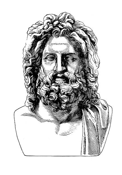 バストのジュピター（アンティークの彫り込み) - mythology statue roman roman mythology ストックフォトと画像