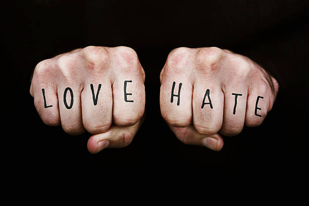 Love And Hate Stock Photo - Download Image Now - Furious, Hate, Tattoo -  iStock