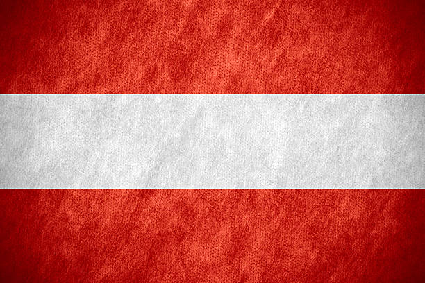 flag of Austria or Austrian banner on canvas texture