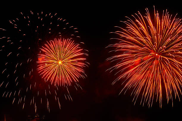 istock Celebratory colorful bright firework in a night sky 498427144