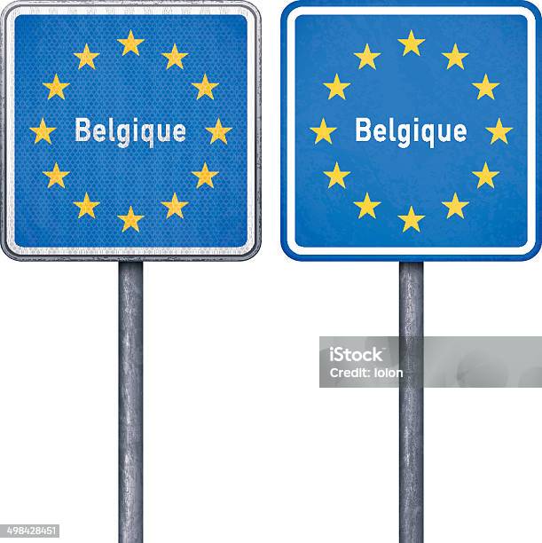 Belgian Krawędzi Znak Drogowy Z Flagi Europejskiej - Stockowe grafiki wektorowe i więcej obrazów Autorytet - Autorytet, Belgia, Bez ludzi