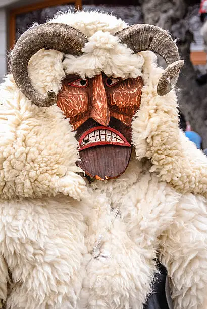 Wooden mask from Southern Hungary. Used for the annual Busójárás which occurs in late winter in the town of Mohacs.