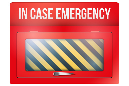Empty red box with in case of emergency
