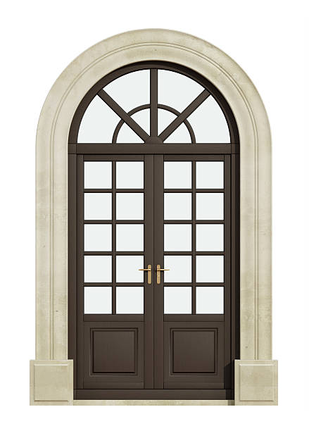 istock Balcony arch door on white 498430834