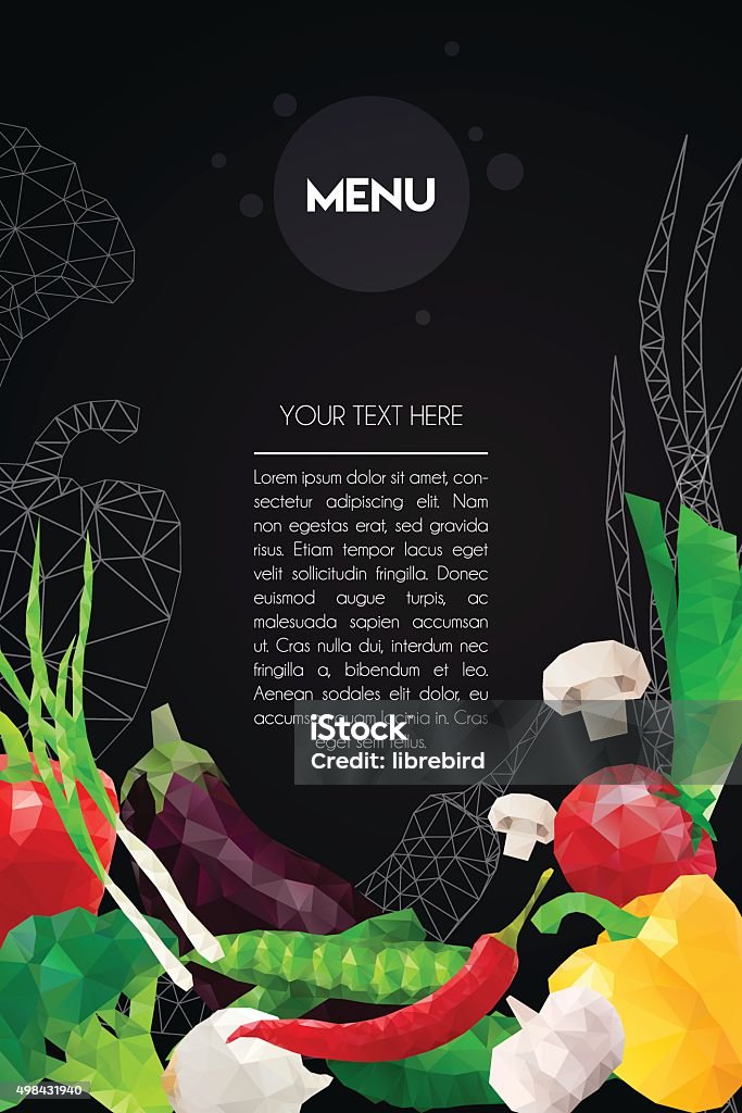 Abstract Menu Abstract Poligonal Menu Templatecolorful Vector Vegetables Illustration ...