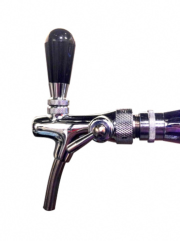 Close up beer dispenser valve