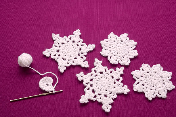 istock Christmas decoration knitted snowflakes 498434060