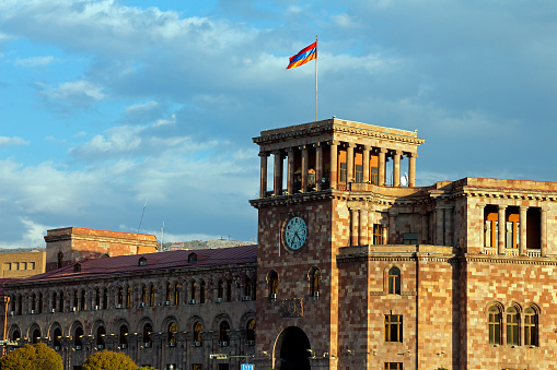 Buildings on a main square of Yerevan, Armenia