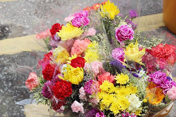 istock Fresh colorful flower market. 498442347