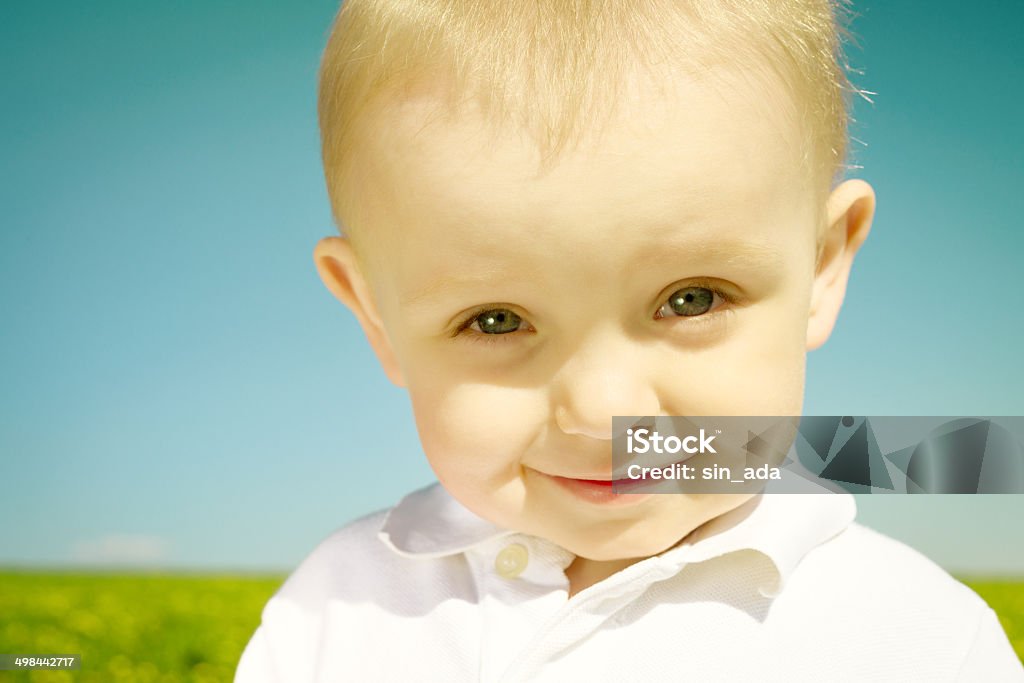 little happy boy child in summer picnic little happy boy child in summer picnic outdoors Blowing Stock Photo