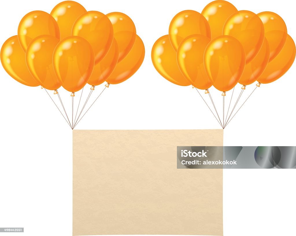 Ballons tas avec feuille de papier - clipart vectoriel de Affiche libre de droits