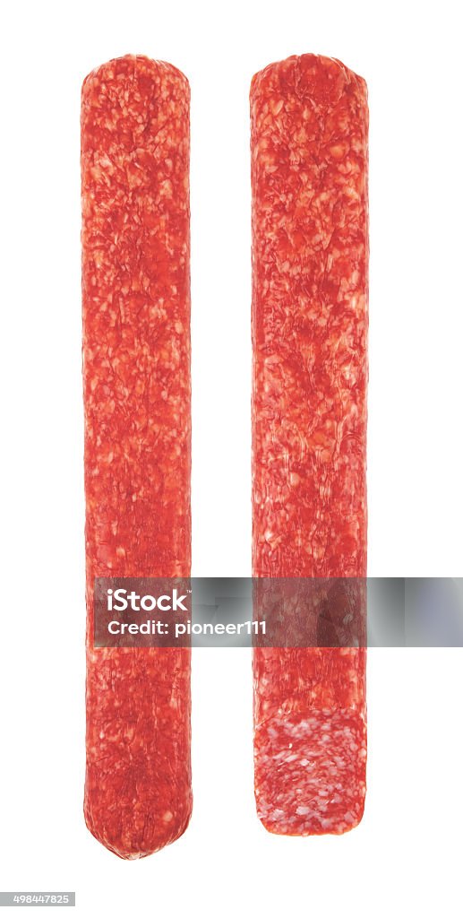 salami fresh salami isolated on a white background Beef Stock Photo