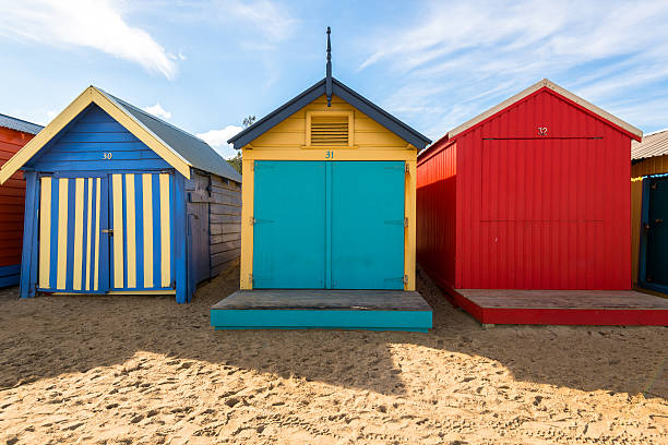 istock Beautiful Bathing houses on white sandy beach at Brighton beach 498449713