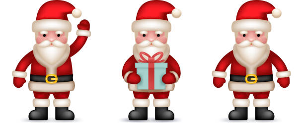 istock Cartoon Santa Claus Toy Character  icons Set Isolated Vector Illustration 498453956