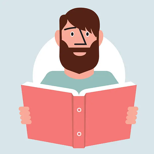 Vector illustration of Man reading