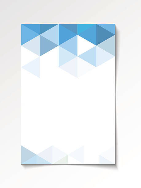 Geometric flyer design blue vector art illustration