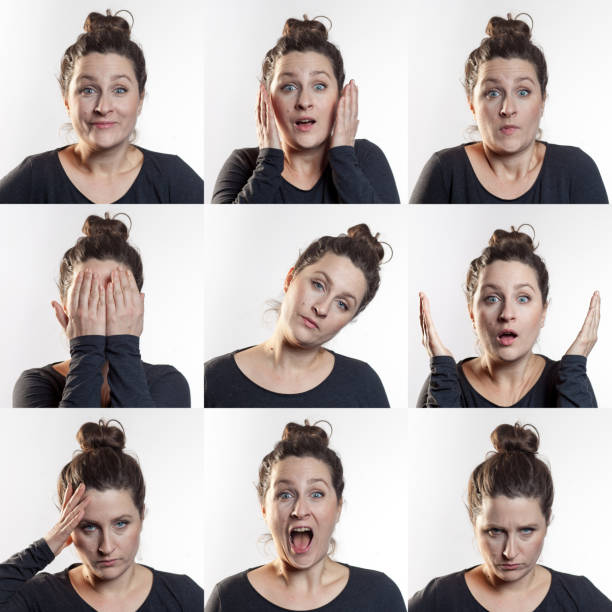 istock Adult woman making multiple expressions 498459550