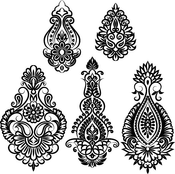 ilustrações de stock, clip art, desenhos animados e ícones de indian flores - mandala circle hinduism pattern