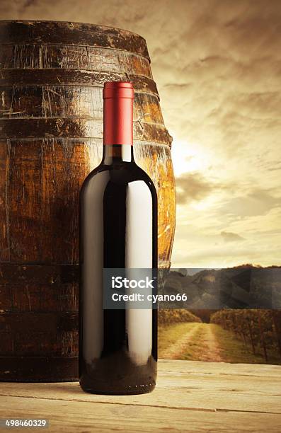 Red Wine Bottle Stock Photo - Download Image Now - Wine Bottle, Agriculture, Barrel