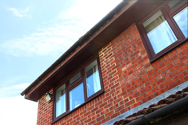 istock Image of red brick house extension, extended building, mortar colour 498460669