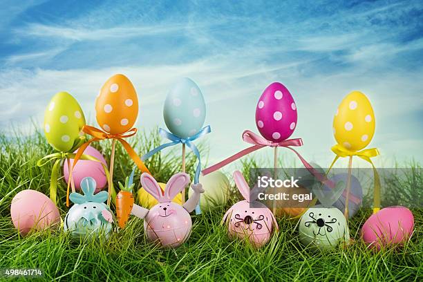 Colorful Easter Eggs Stock Photo - Download Image Now - 2015, Agricultural Field, Art And Craft