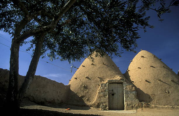 The traditional clay houses in the peasant commons such as Sarouj near Hama in central Syria in Syria in the Middle East in Arabia.