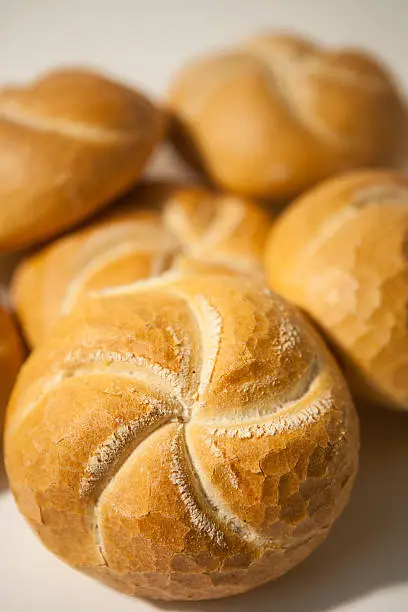 several roll bunbread in bakery