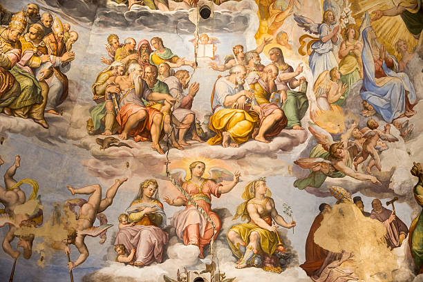 istock Ceiling painting Giotto's bell tower. Florence 498473625