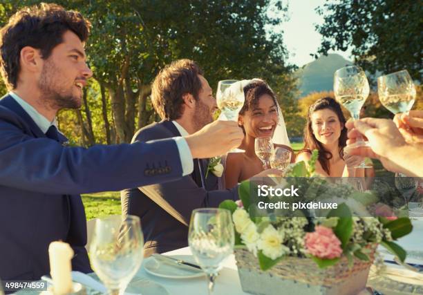 Raise A Glass Stock Photo - Download Image Now - Wedding, Outdoors, Wedding Reception