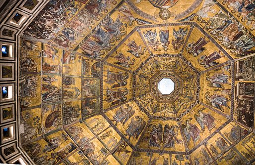 Ceiling painting of the Baptistery  San Giovanni. Florence. Italy