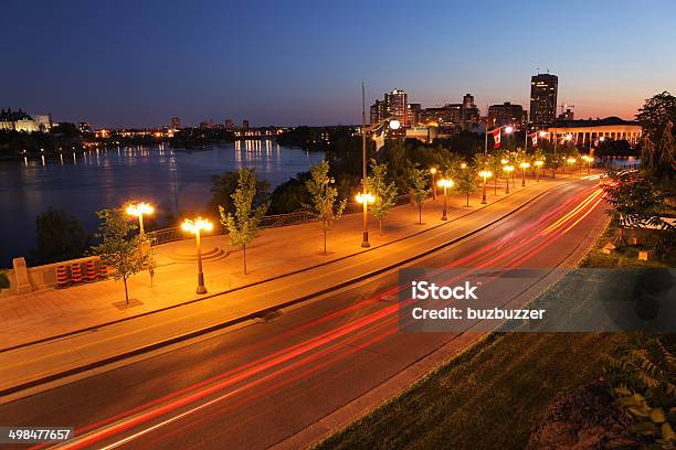 Gatineau Stadt Städtischen Straße Bei Nacht Stockfoto und mehr Bilder von Ottawa - Ottawa, Fluss, Kleinstadt