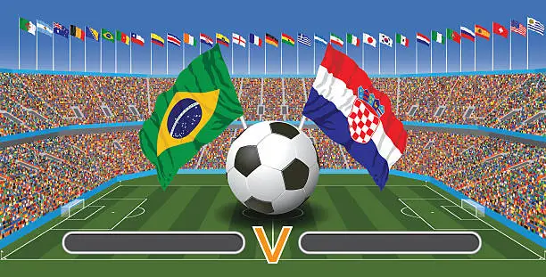 Vector illustration of Football Match