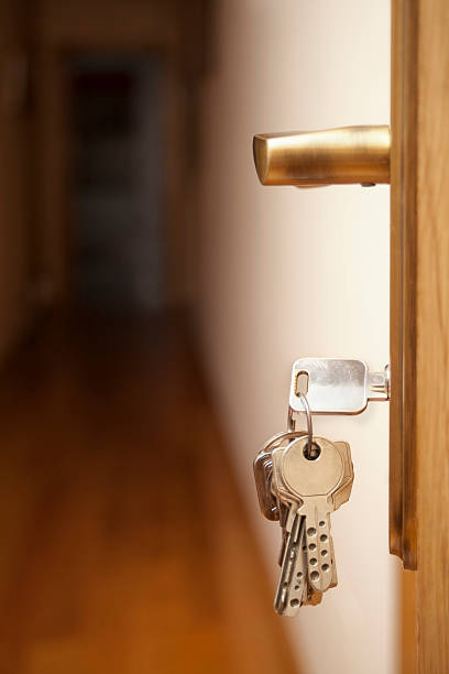 istock Door, keys and corridor 498480485