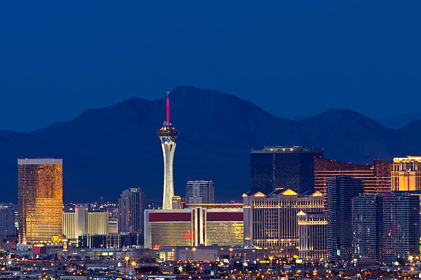 Las Vegas Skyline at Night stock photo