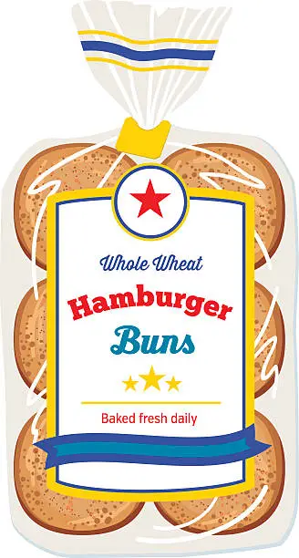 Vector illustration of Hamburger Buns Packag