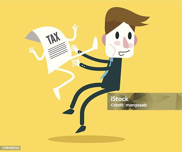 Ilustración de Impuestos Documento Jump Kick Ejecutivo y más Vectores Libres de Derechos de Dar una patada - Dar una patada, Impuesto, Abstracto