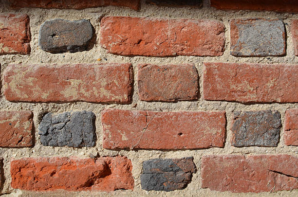 Detail Flemish Bond brickwork stock photo