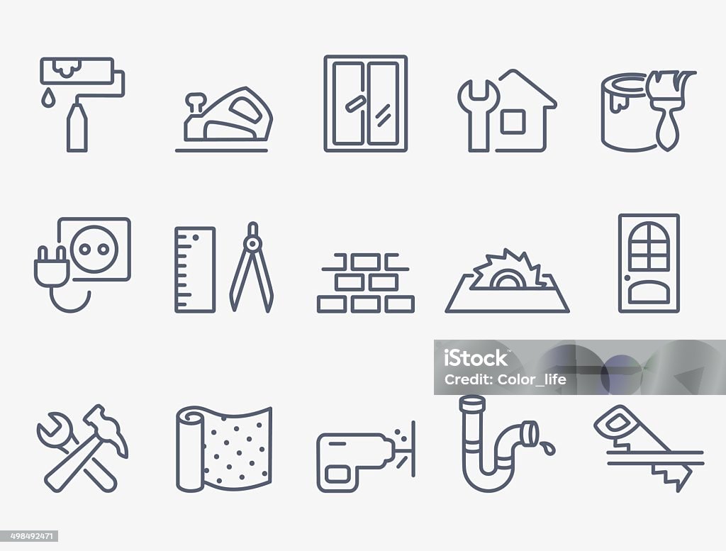 Home repair icons Set\of 15 home repair icons Icon Symbol stock vector