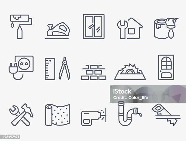 Home Repair Icons Stock Illustration - Download Image Now - Icon Symbol, Window, Home Improvement