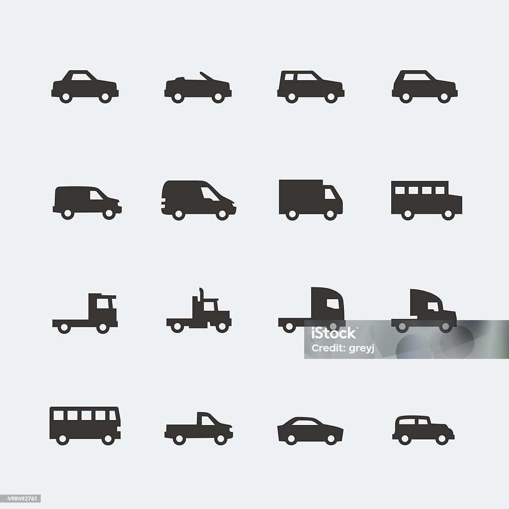 Vector cars / vehicles mini icons set Icon stock vector