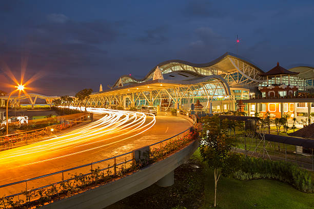 Bali international airport at night