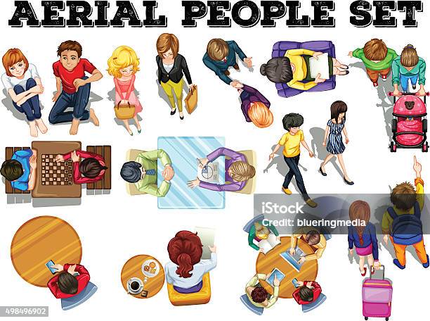 People From Top View Stock Illustration - Download Image Now - 2015, Activity, Adult