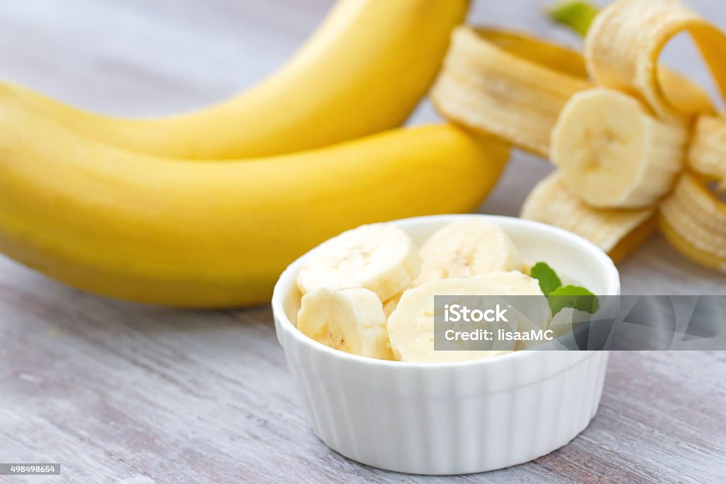 Ripe bananas on the wooden table 2015 Stock Photo