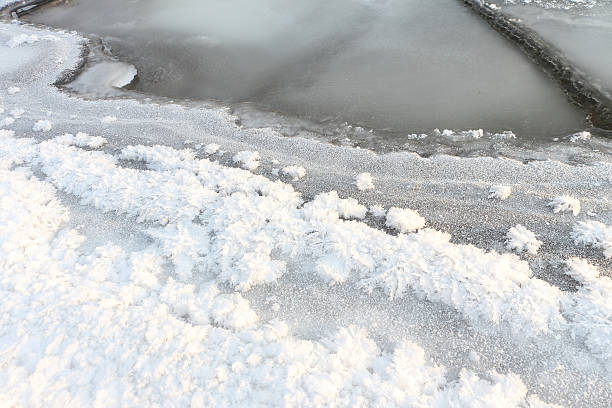 istock Formation of ice on the river , natural background 498499832