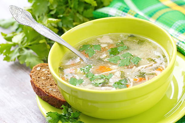 istock Homemade soup with vermicelli and vegetables 498500462