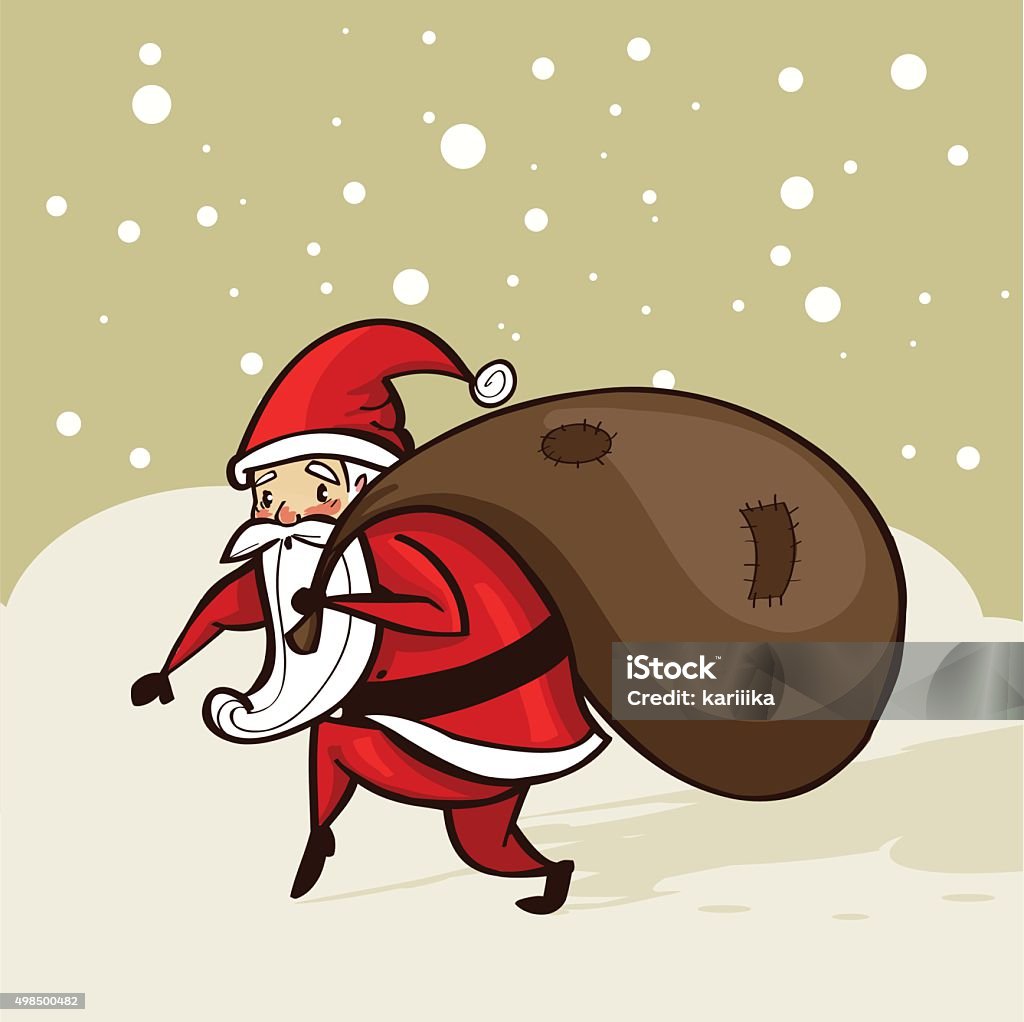 Santa sneaking in the snow Santa sneaking in the snow, vector illustration 2015 stock vector
