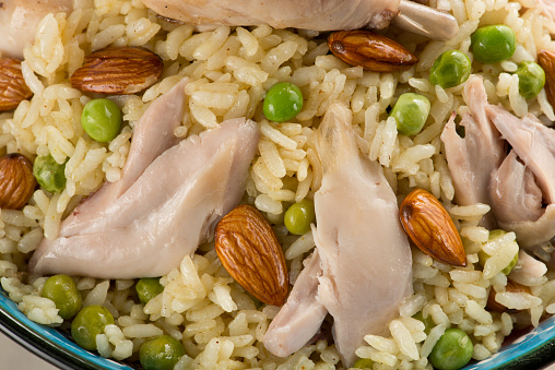 Chicken and almond pilaf