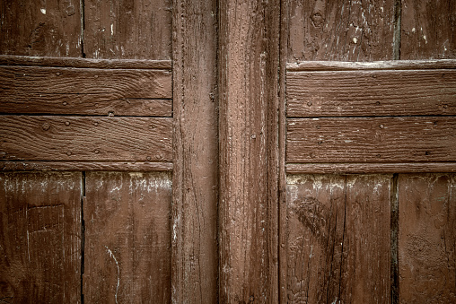 Old  brown Closed Door
